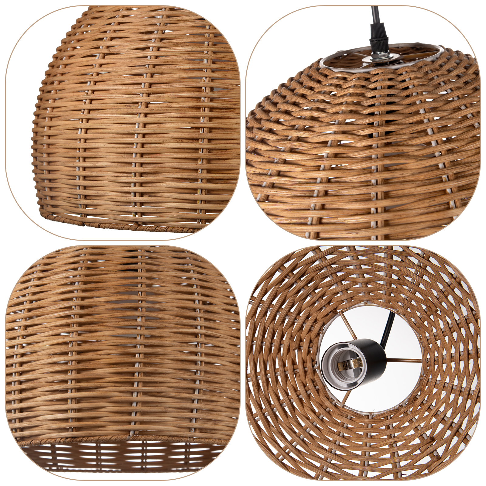 Basket bamboo pendant light labpiecesign wabi sabi style vintage decor