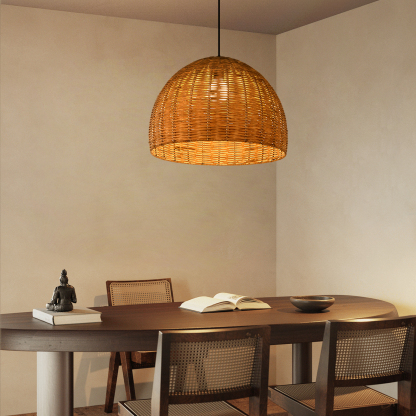 Basket bamboo pendant light labpiecesign wabi sabi style vintage decor-labpiecesign