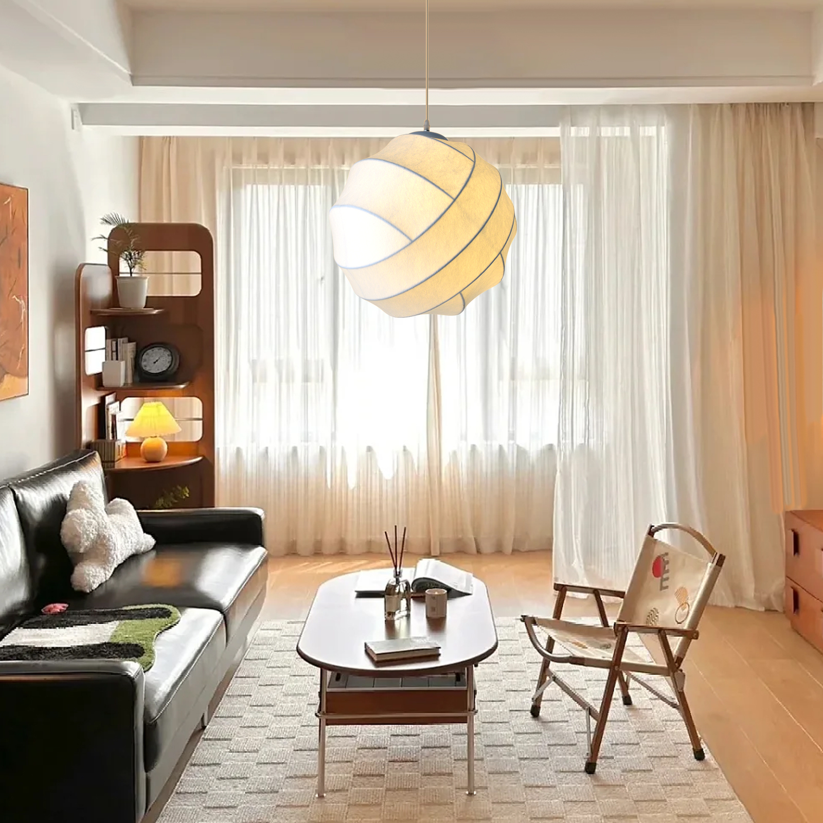 Silkworm Intentional Modern Lantern Cocoon Pendant Lamp -labpiecesign