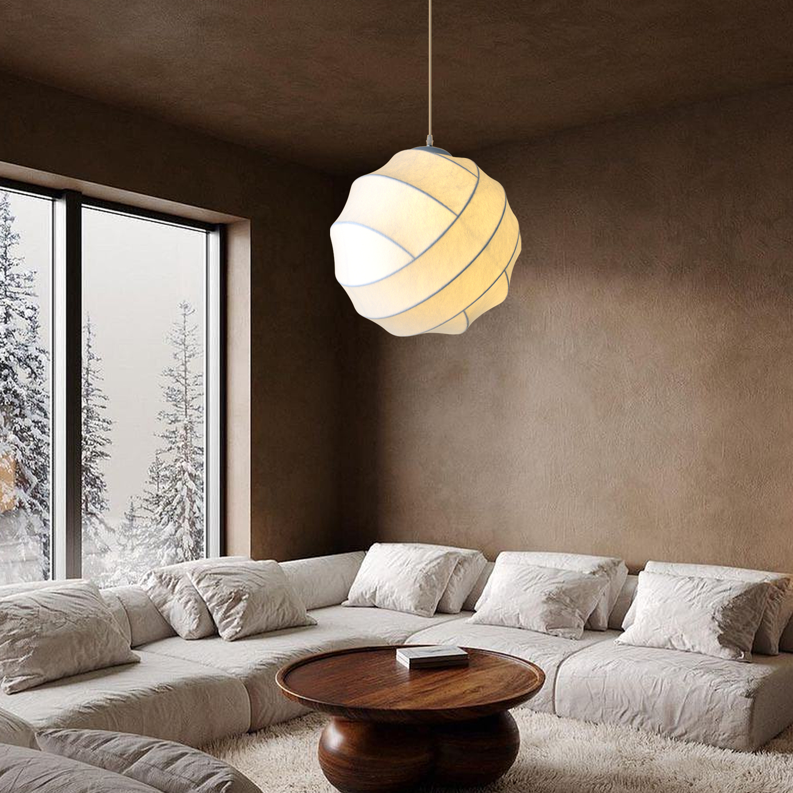 Silkworm Intentional Modern Lantern Cocoon Pendant Lamp -labpiecesign