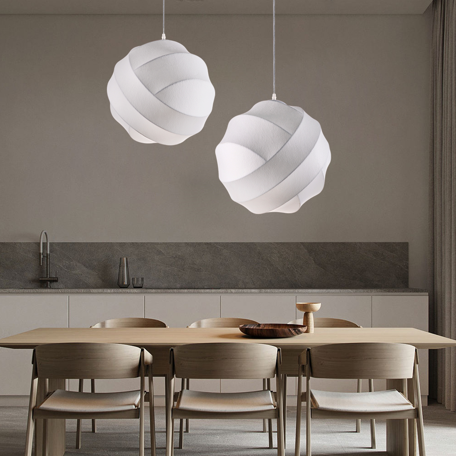 Silkworm Intentional Modern Lantern Cocoon Pendant Lamp -labpiecesign