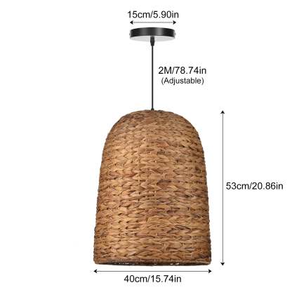 Natural Basket Seagrass Woven Pendant Light Boho Design Hanging Lamp-labpiecesign