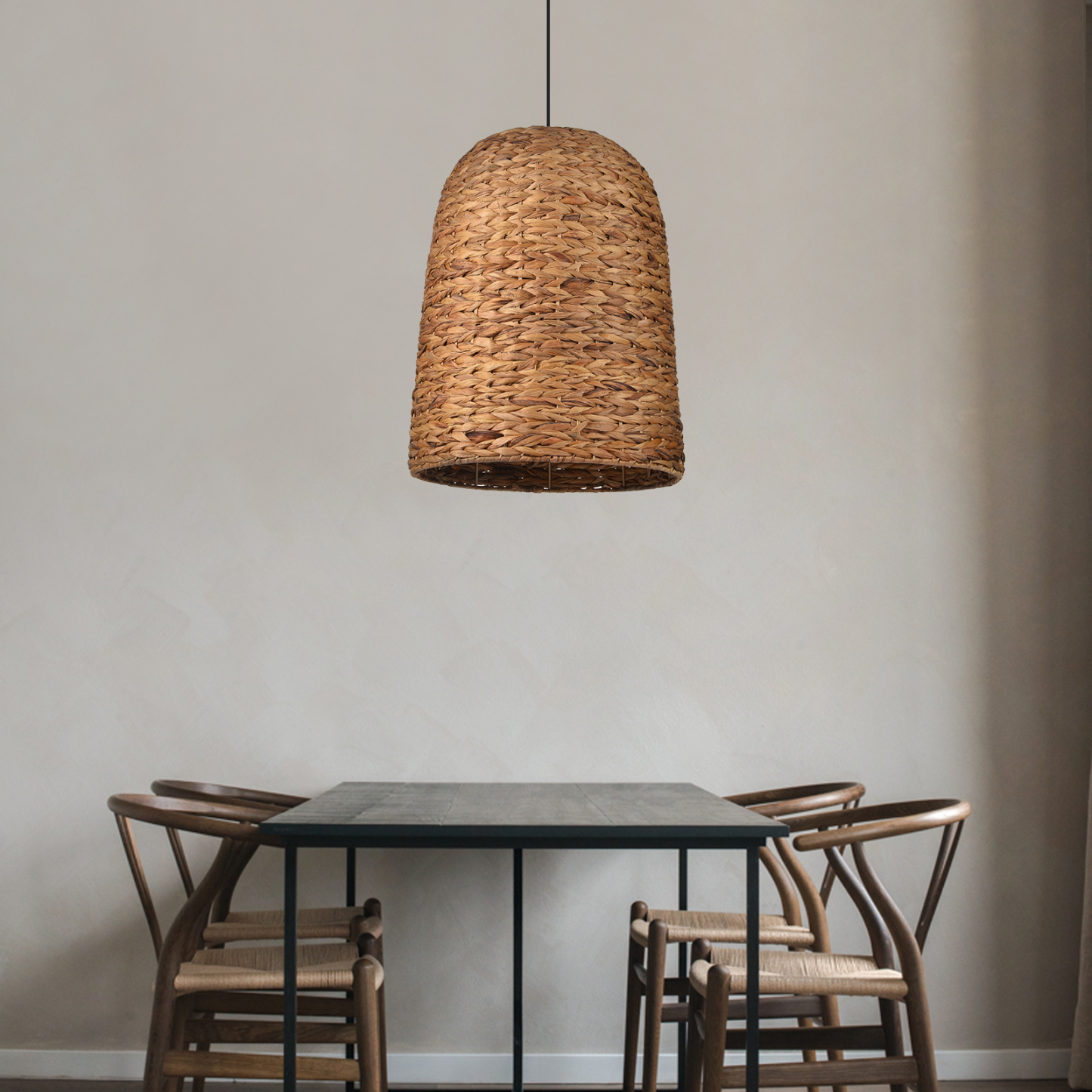 Natural Basket Seagrass Woven Pendant Light Boho Design Hanging Lamp