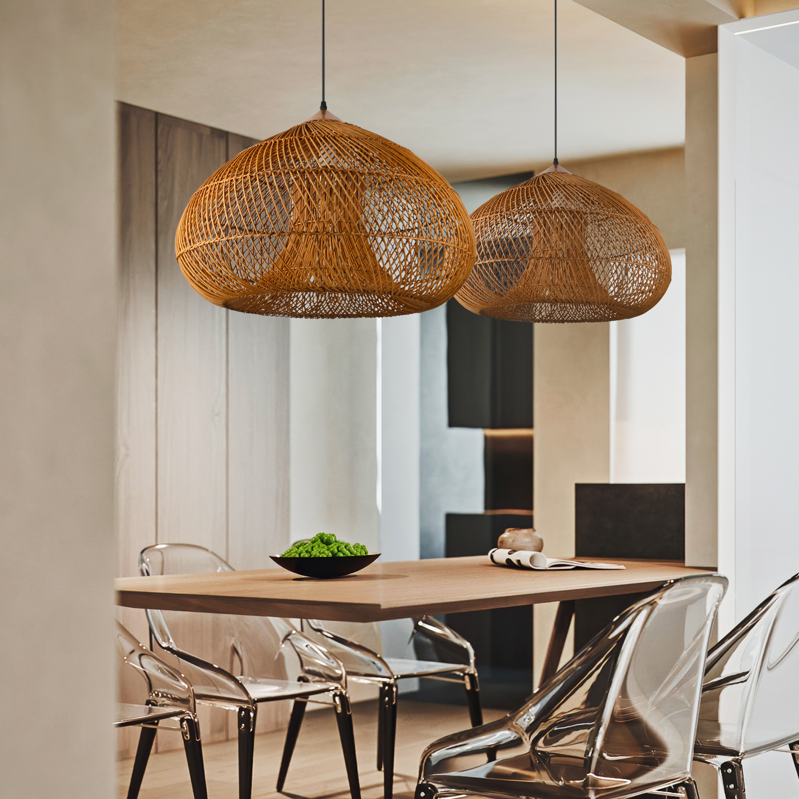 Japandi Lighting Wabi-sabi Style Bright Drum Lamp Pendant lampshade-labpiecesign