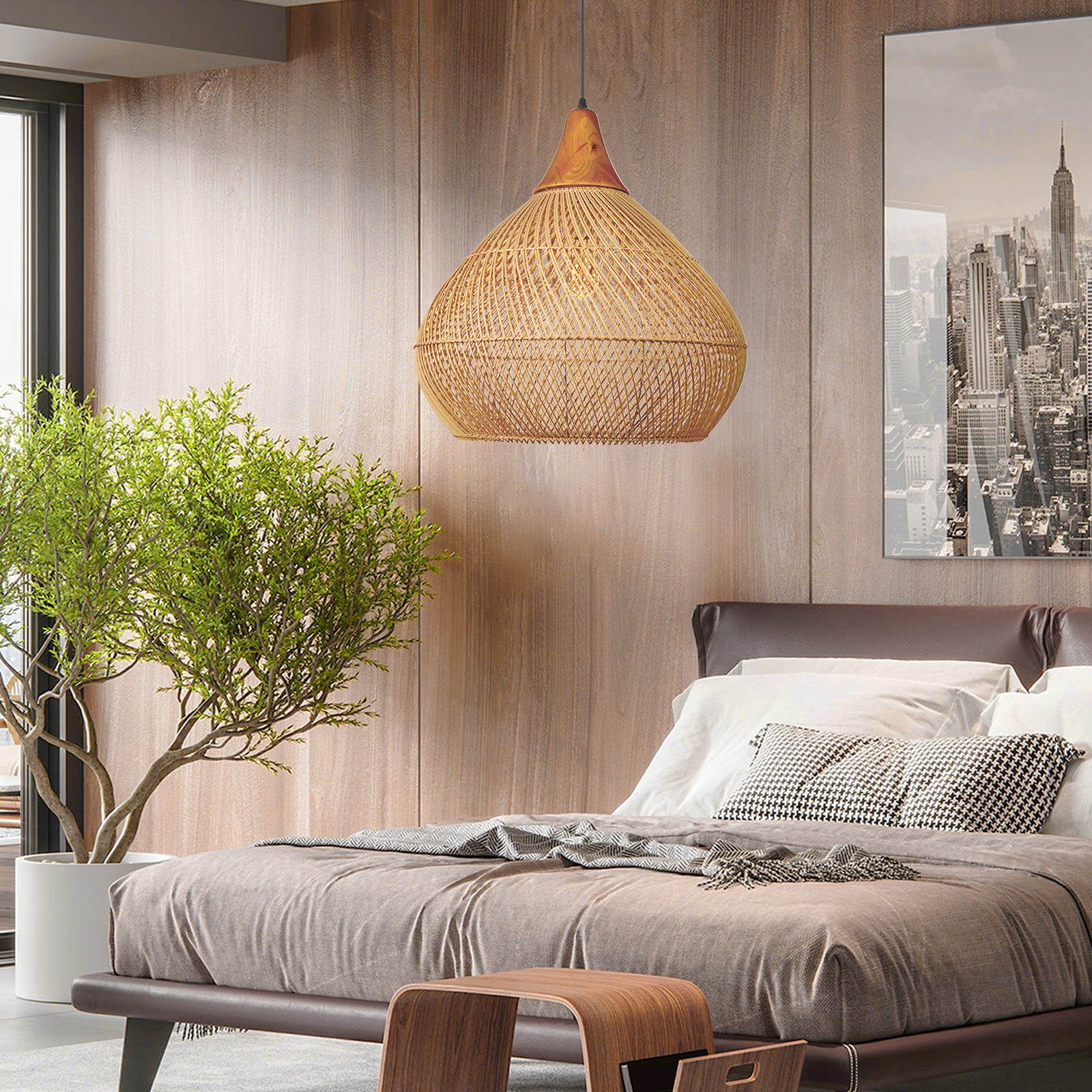 Japandi Lighting Wabi-sabi Style Bright Drum Lamp Pendant lampshade-labpiecesign