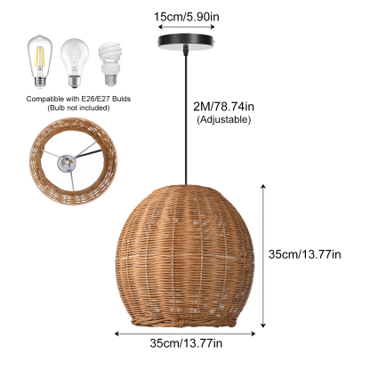 Wabi-sabi  Pendant Light Japanese Rattan Pendant lamp-labpiecesign