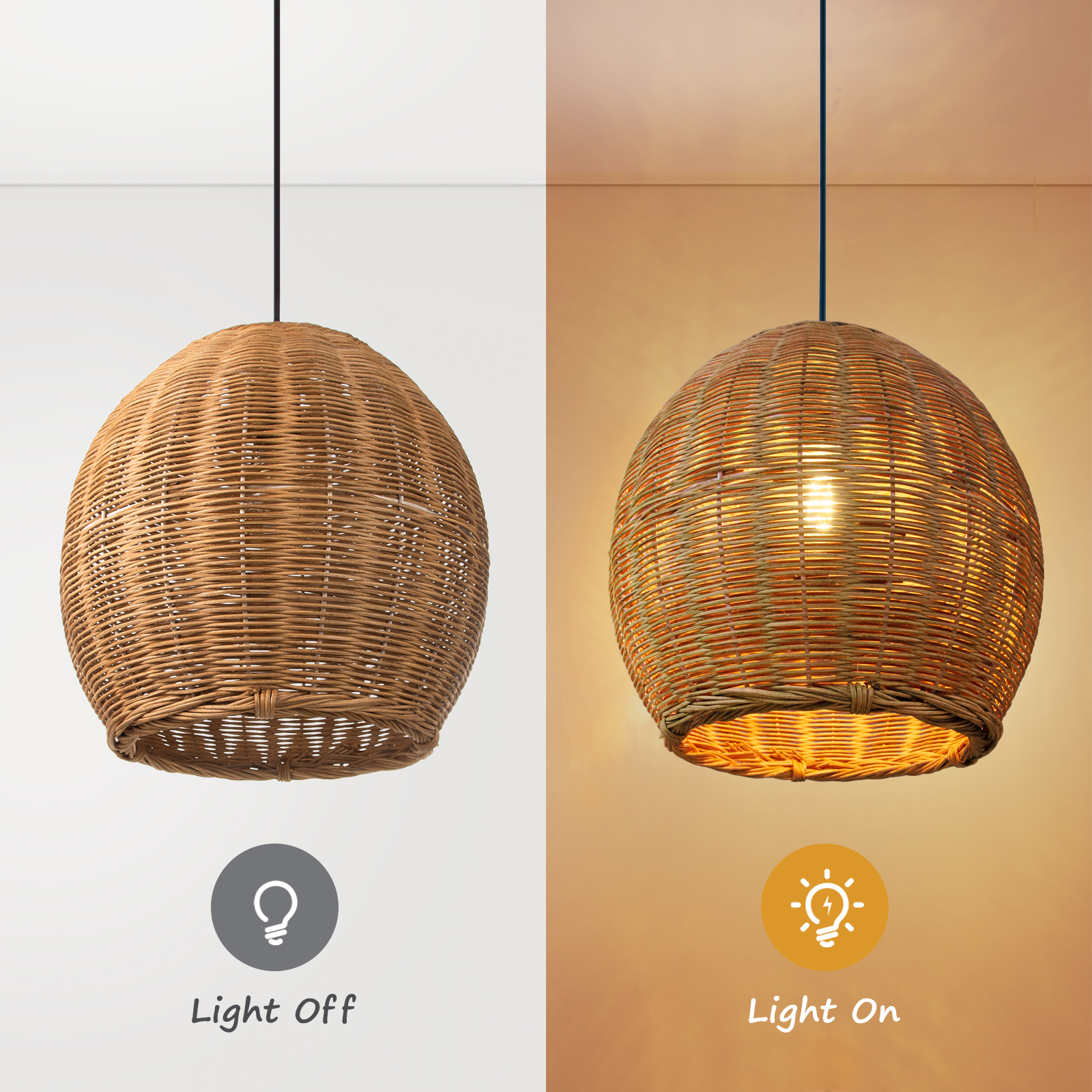 Wabi-sabi  Pendant Light Japanese Rattan Pendant lamp-labpiecesign