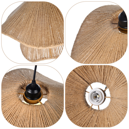 Double layer hemp rope umbrella pendant light-labpiecesign