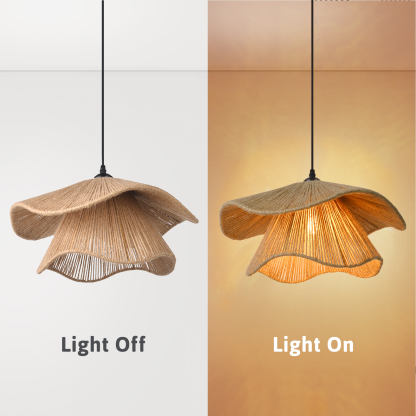 Double layer hemp rope umbrella pendant light-labpiecesign