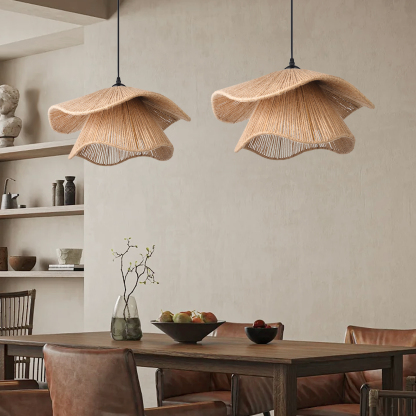 Double layer hemp rope umbrella pendant light-labpiecesign
