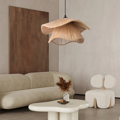 Double layer hemp rope umbrella pendant light-labpiecesign