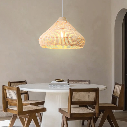 Wabi sabi Solid wood rattan pendant light-labpiecesign