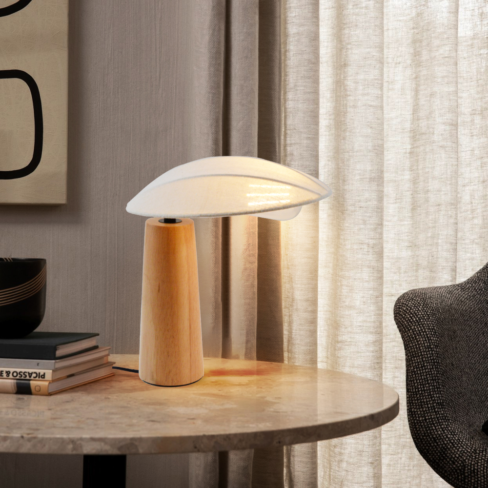 Wabi-sabi Table Lamp Simple Solid Wood Bedroom Bedside Desk Lamp