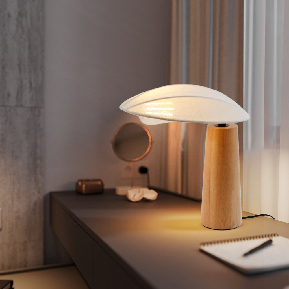 Wabi-sabi Table Lamp Simple Solid Wood Bedroom Bedside Desk Lamp