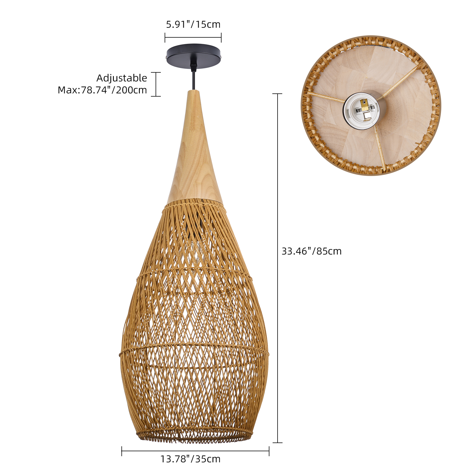 Wabi-sabi Style Bright Drum Lamp Pendant lampshade