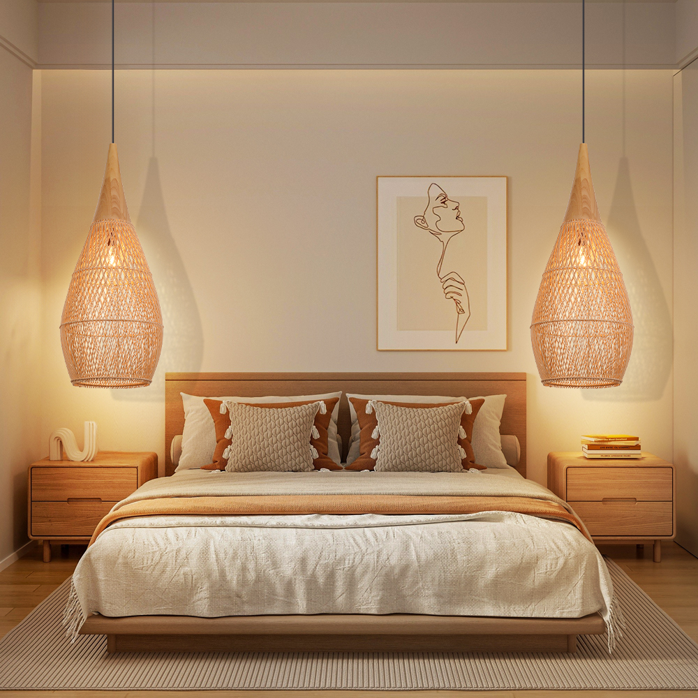 Japandi Lighting Wabi-sabi Style Bright Drum Lamp Pendant lampshade