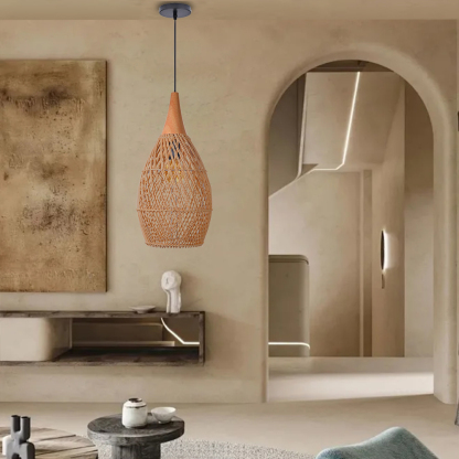 Wabi-sabi Style Bright Drum Lamp Pendant lampshade-labpiecesign