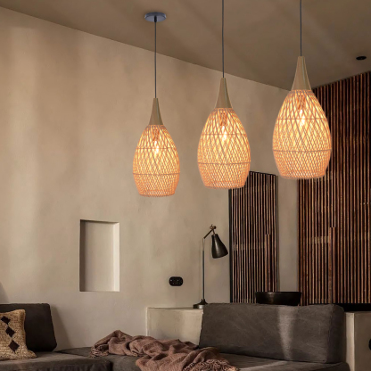 Wabi-sabi Style Bright Drum Lamp Pendant lampshade-labpiecesign