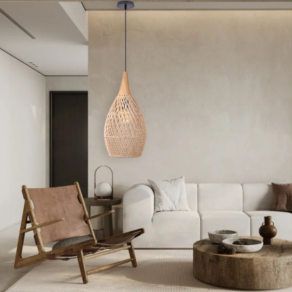 Wabi-sabi Style Bright Drum Lamp Pendant lampshade-labpiecesign