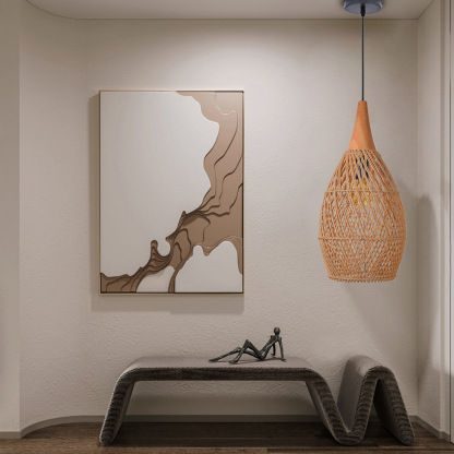 Wabi-sabi Style Bright Drum Lamp Pendant lampshade-labpiecesign