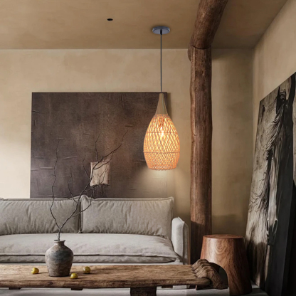 Wabi-sabi Style Bright Drum Lamp Pendant lampshade-labpiecesign