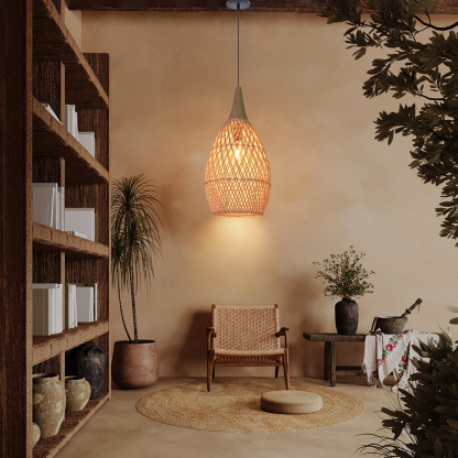 Wabi-sabi Style Bright Drum Lamp Pendant lampshade-labpiecesign