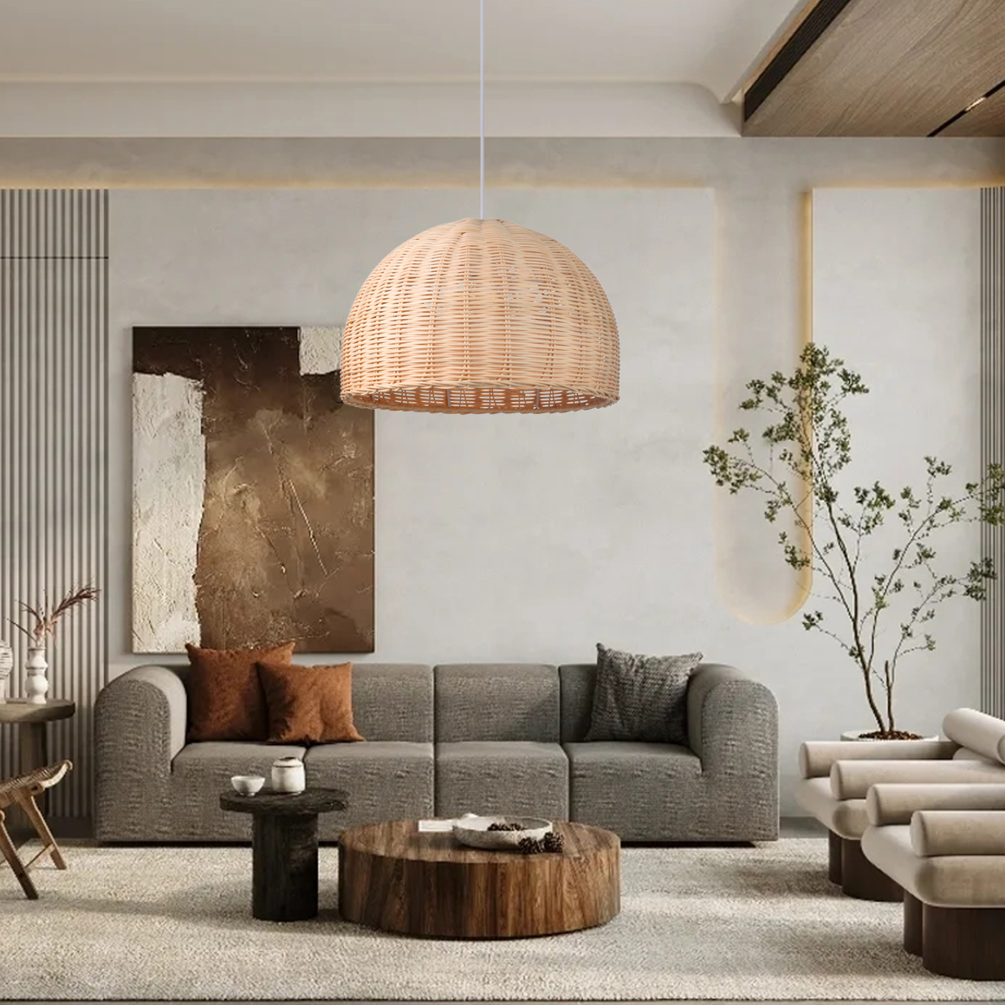 Classic basket rattan pendant light-labpiecesign