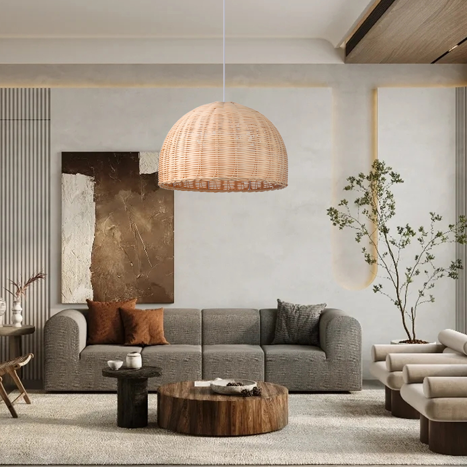 Classic basket rattan pendant light-labpiecesign