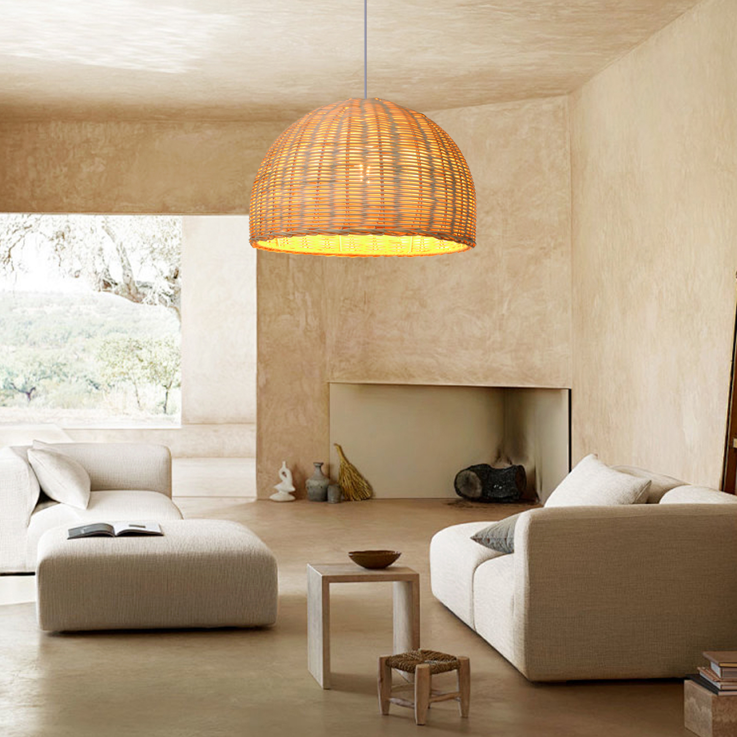 Classic basket rattan pendant light-labpiecesign