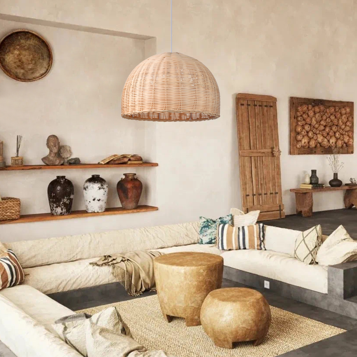 Classic basket rattan pendant light-labpiecesign