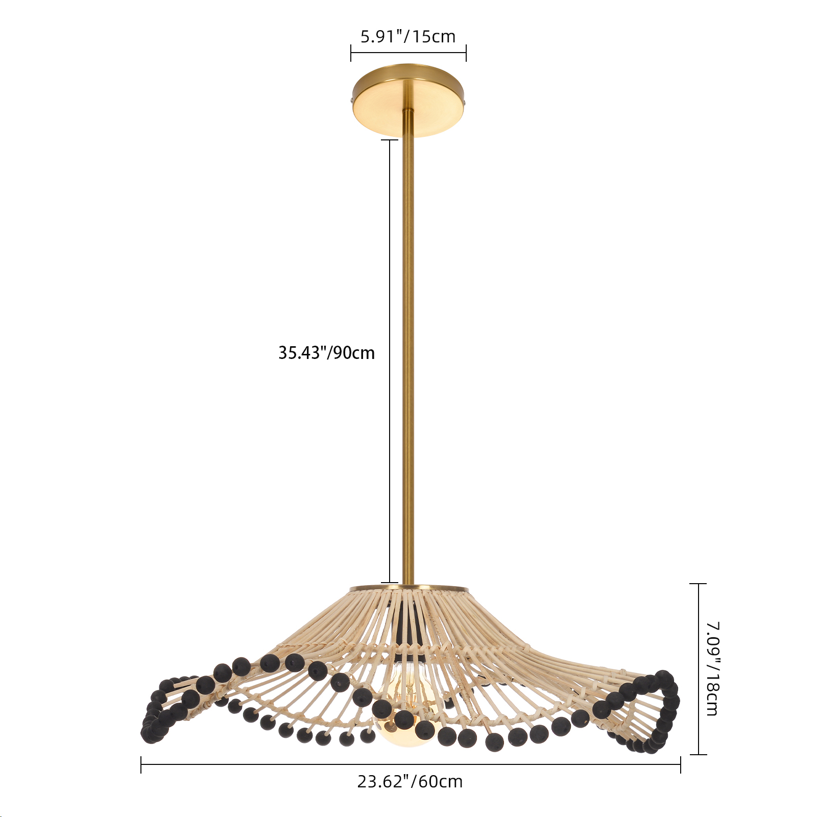 Retro Handmade Rattan Art Lamp Southeast Asian Style Pendant Light