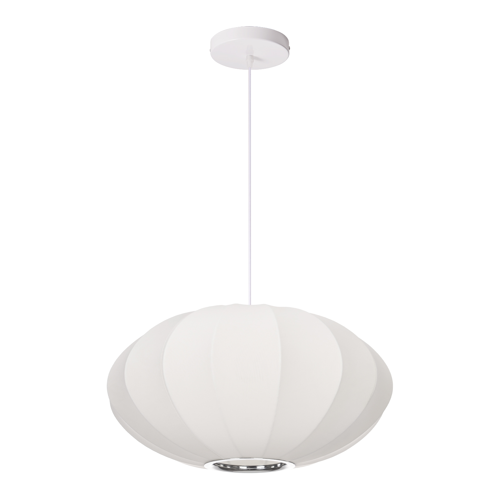 Nordic White Minimalist Fabric Pendant Light for Home Decor