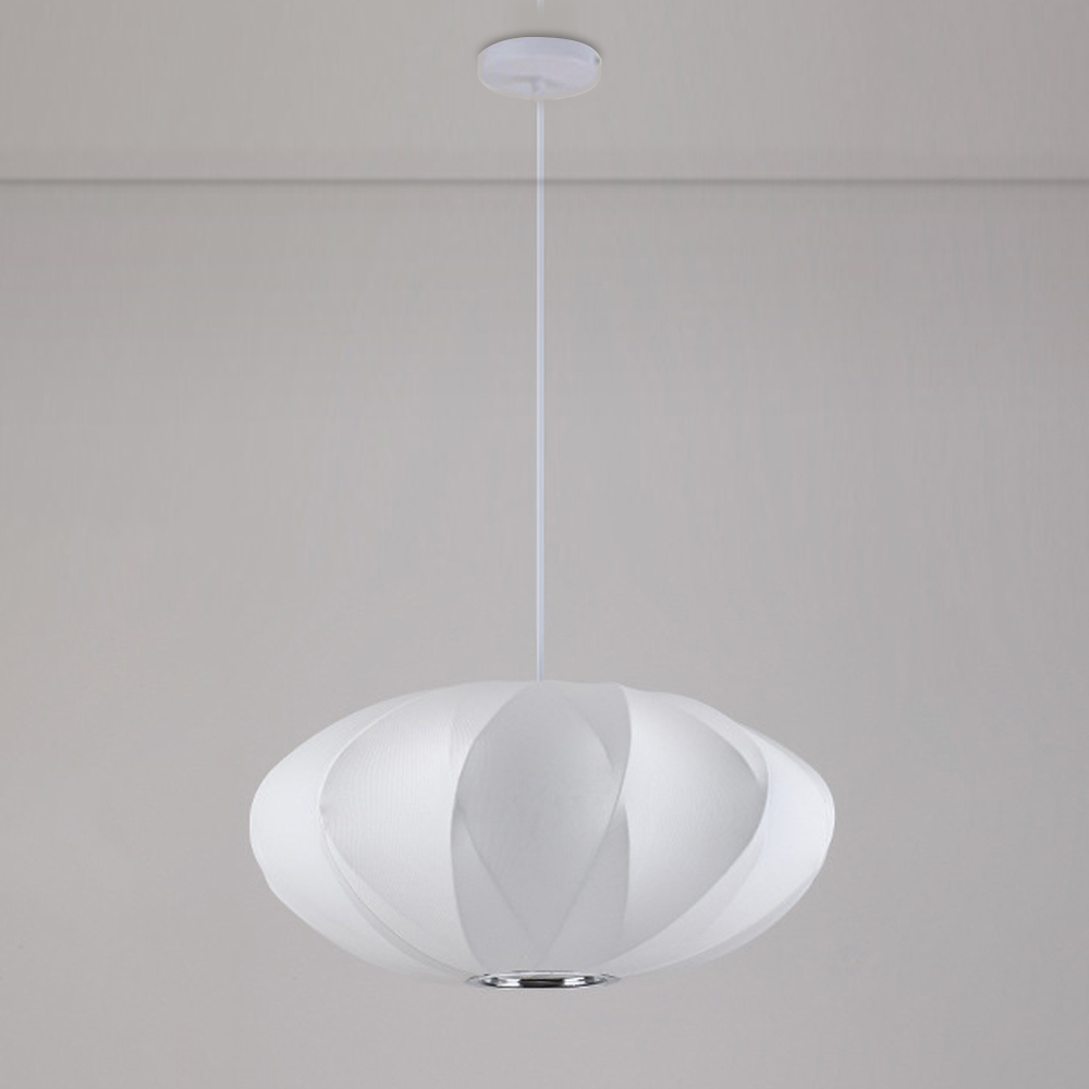 Nordic White Minimalist Fabric Pendant Light for Home Decor