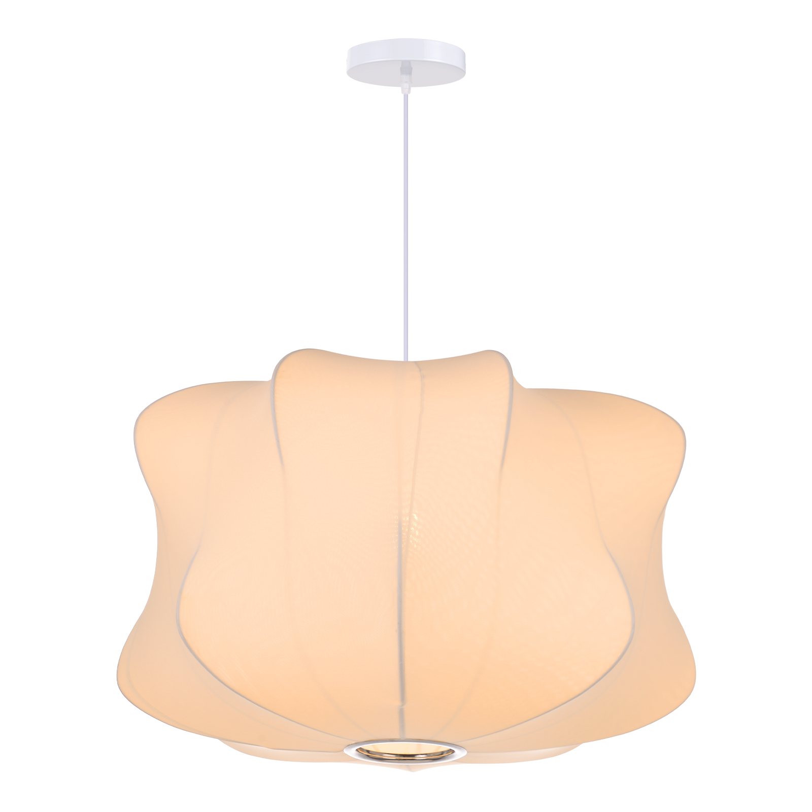 Nordic White Minimalist Fabric Pendant Light for Home Decor