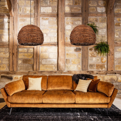 Wabi-sabi style high quality rattan retro pendant light-labpiecesign