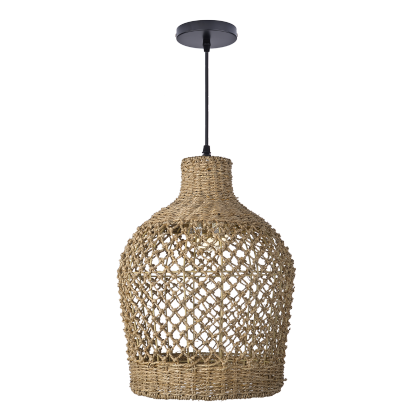 Bohemian style Straw rope hollow pendant light-labpiecesign