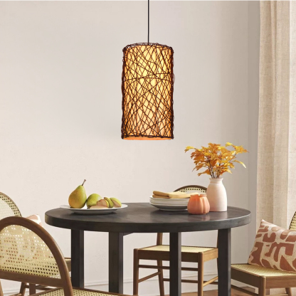 Japanese acrylic creative rattan pattern pendant light-labpiecesign