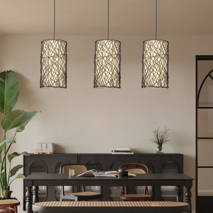 Japanese acrylic creative rattan pattern pendant light-labpiecesign