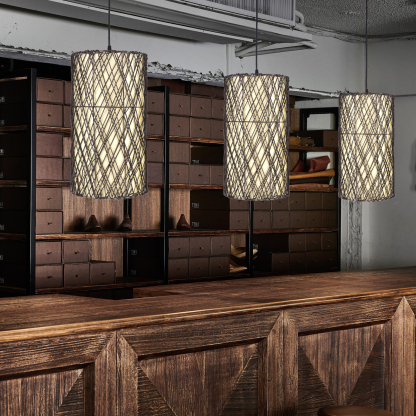 Japanese acrylic creative rattan pattern pendant light-labpiecesign