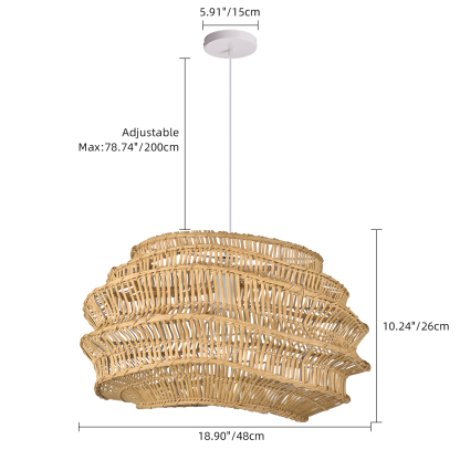 Herringbone Weave Rattan Pendant Light-labpiecesign