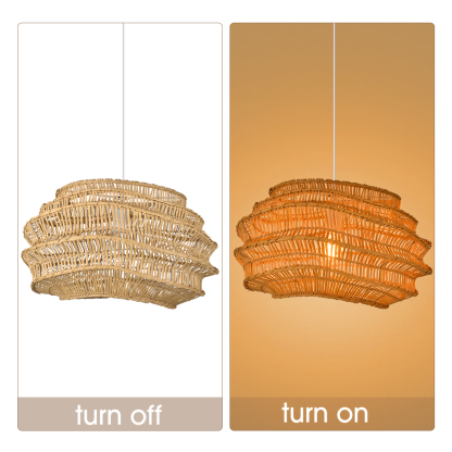 Herringbone Weave Rattan Pendant Light-labpiecesign