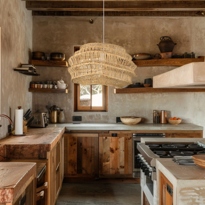 Herringbone Weave Rattan Pendant Light-labpiecesign