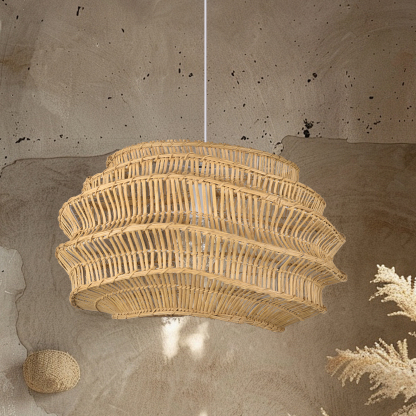 Herringbone Weave Rattan Pendant Light-labpiecesign