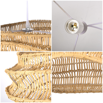 Herringbone Weave Rattan Pendant Light-labpiecesign