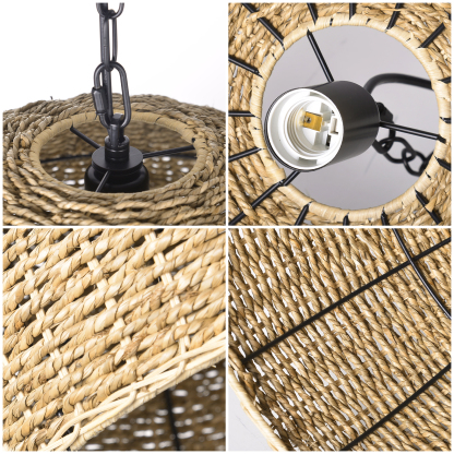 Bohemian Seagrass High Quality Woven pendant light for outdoor-labpiecesign