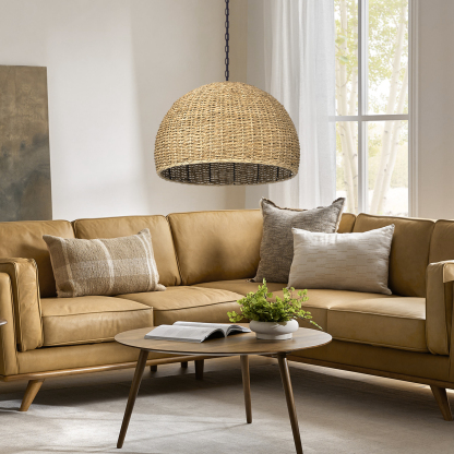 Bohemian Seagrass High Quality Woven pendant light for outdoor-labpiecesign