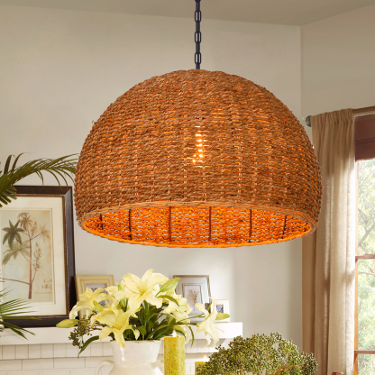 Bohemian Seagrass High Quality Woven pendant light for outdoor-labpiecesign