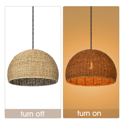 Bohemian Seagrass High Quality Woven pendant light for outdoor-labpiecesign