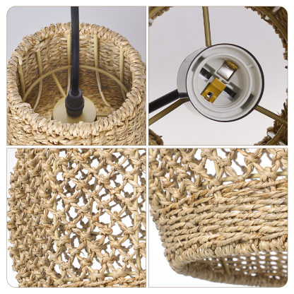 Kettle Style Hemp Rope Braided Handmade Pendant Light-labpiecesign