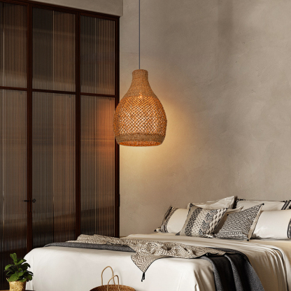 Kettle Style Hemp Rope Braided Handmade Pendant Light-labpiecesign